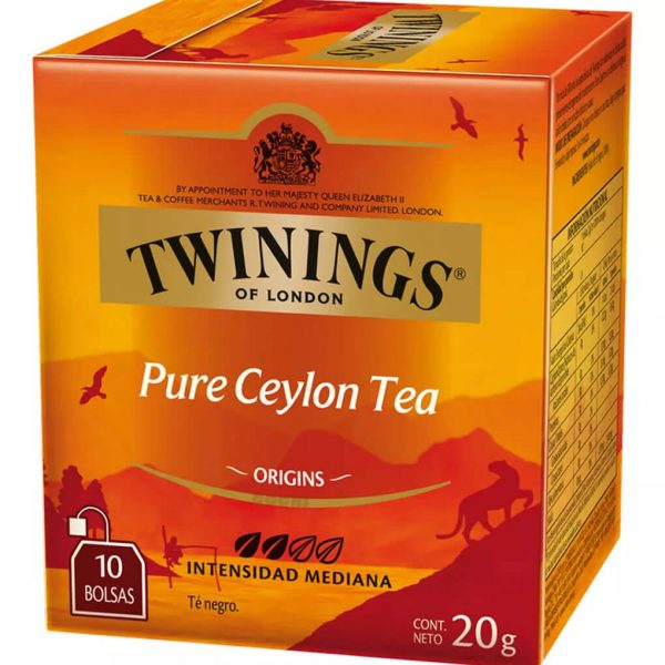 Té twinnings pure ceylon tea 10 bolsas